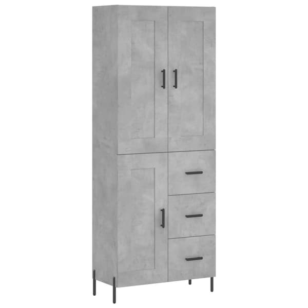 vidaXL højskab 69,5x34x180 cm konstrueret træ betongrå