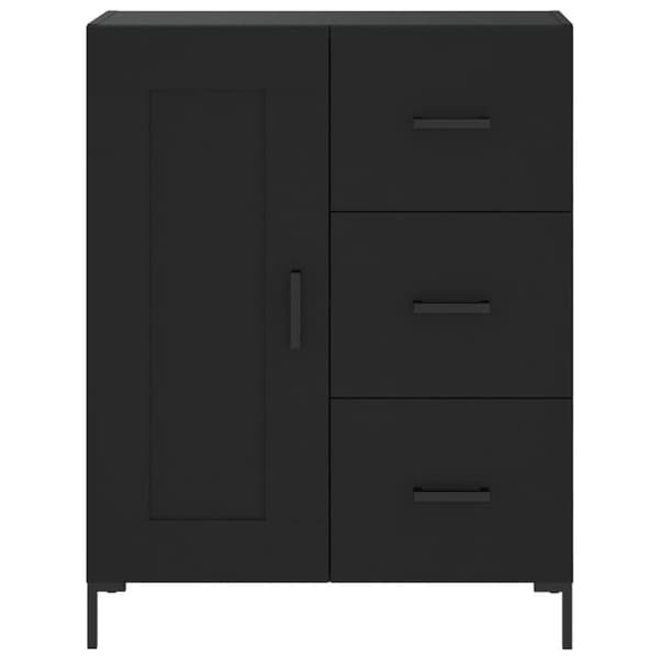 vidaXL højskab 69,5x34x180 cm konstrueret træ sort