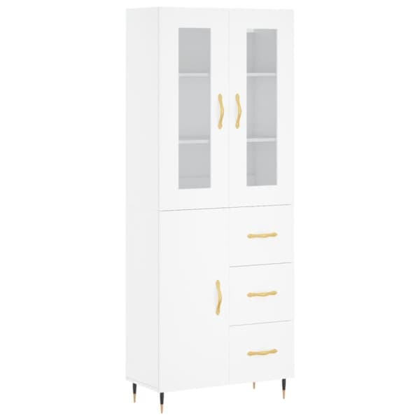 vidaXL højskab 69,5x34x180 cm konstrueret træ hvid