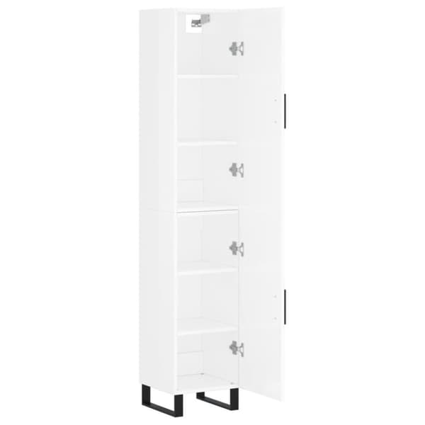 vidaXL Högskåp vit högglans 34,5x34x180 cm konstruerat trä