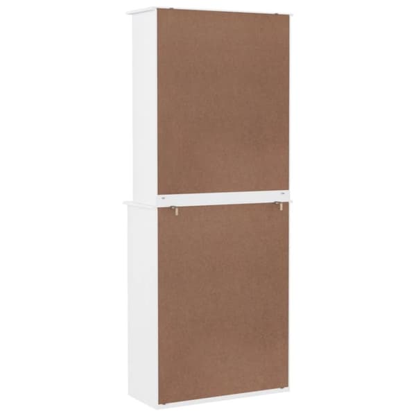 vidaXL højskab ALTA 77x35x188 cm massivt fyrretræ hvid