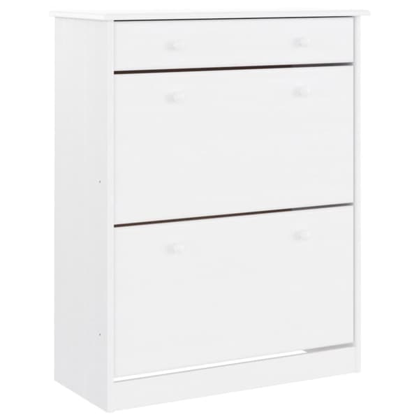 vidaXL højskab ALTA 77x35x188 cm massivt fyrretræ hvid