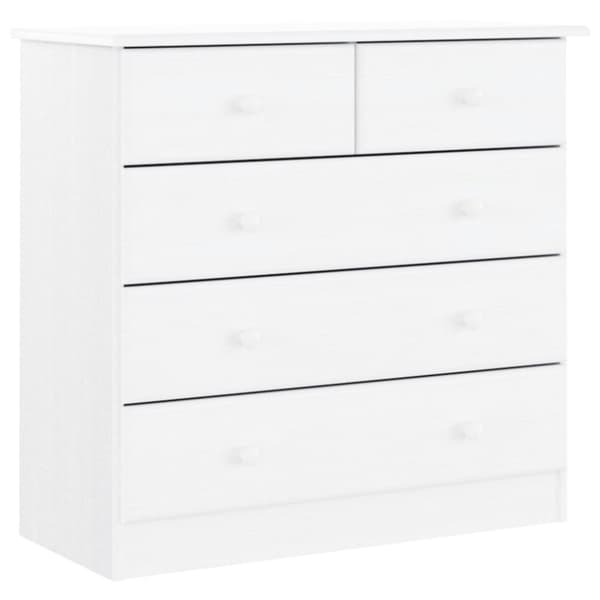 vidaXL højskab ALTA 77x35x165 cm massivt fyrretræ hvid