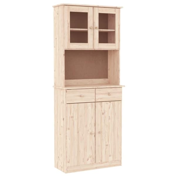 vidaXL højskab ALTA 77x35x188 cm massivt fyrretræ