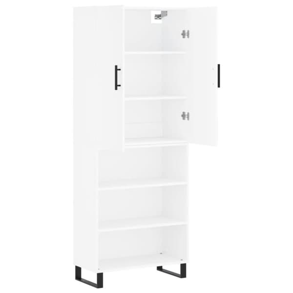 vidaXL højskab 69,5x34x180 cm konstrueret træ hvid