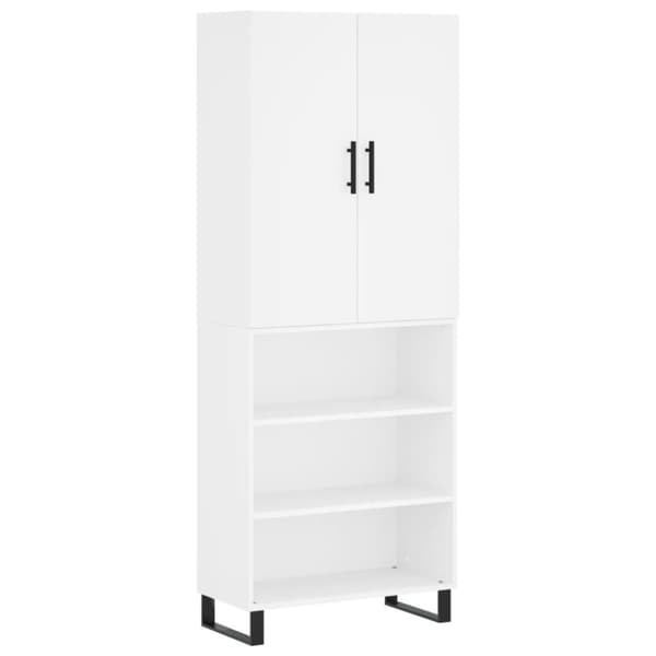 vidaXL højskab 69,5x34x180 cm konstrueret træ hvid