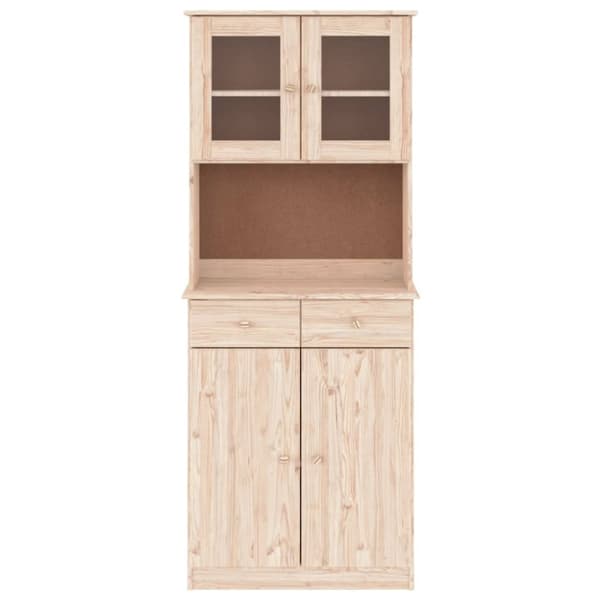 vidaXL Vitrinskåp ALTA 77x35x188 cm massiv furu