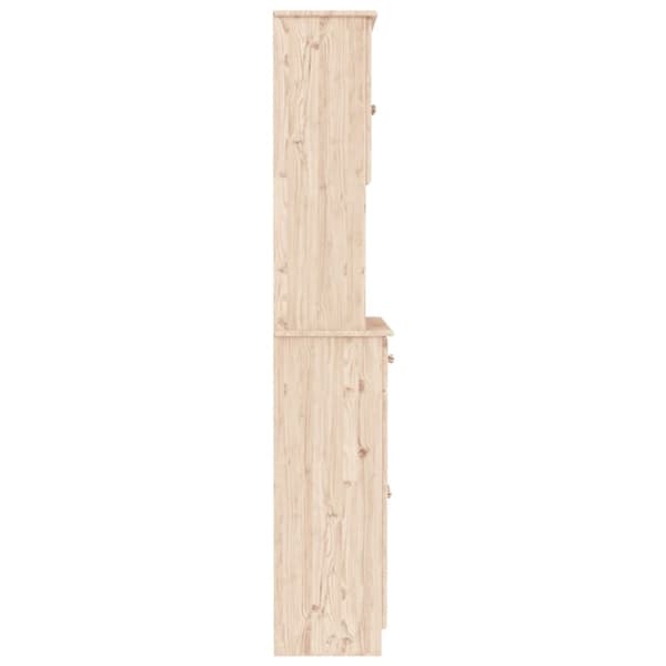 vidaXL Vitrinskåp ALTA 77x35x188 cm massiv furu