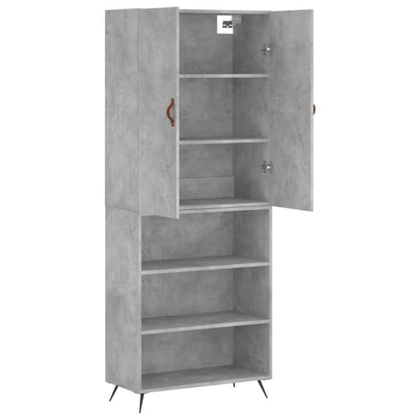 vidaXL Högskåp betonggrå 69,5x34x180 cm konstruerat trä