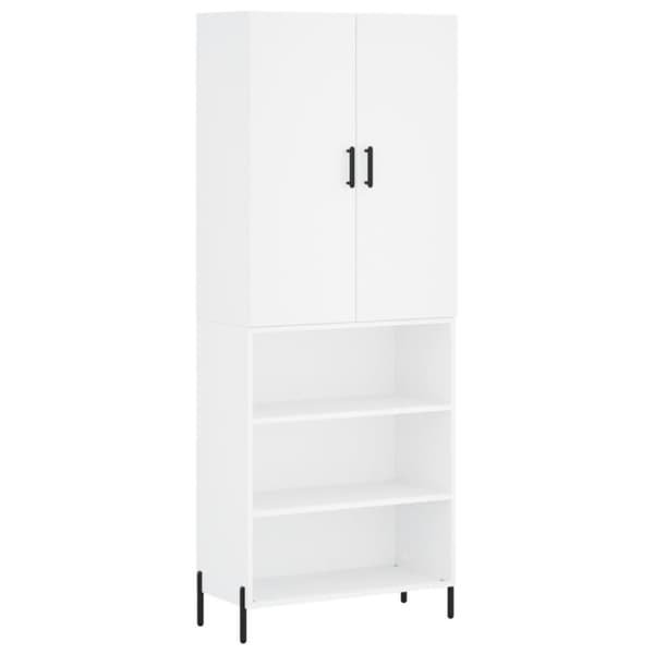 vidaXL højskab 69,5x34x180 cm konstrueret træ hvid