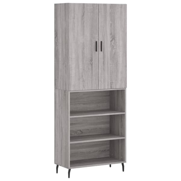 vidaXL Highboard grå sonoma 69,5x34x180 cm konstruert tre