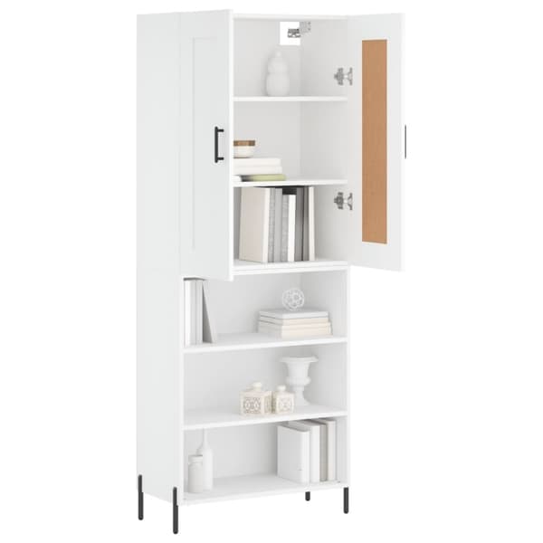 vidaXL højskab 69,5x34x180 cm konstrueret træ hvid