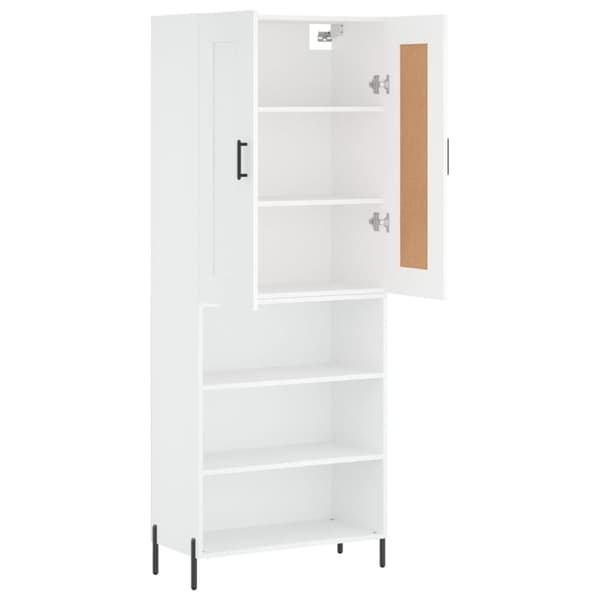 vidaXL højskab 69,5x34x180 cm konstrueret træ hvid