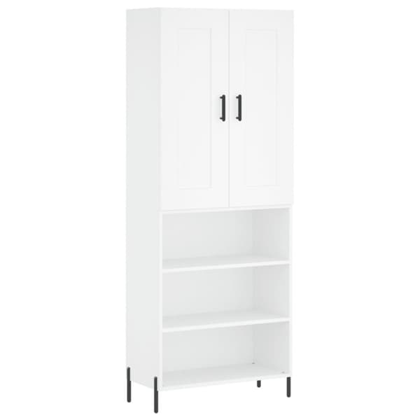 vidaXL højskab 69,5x34x180 cm konstrueret træ hvid