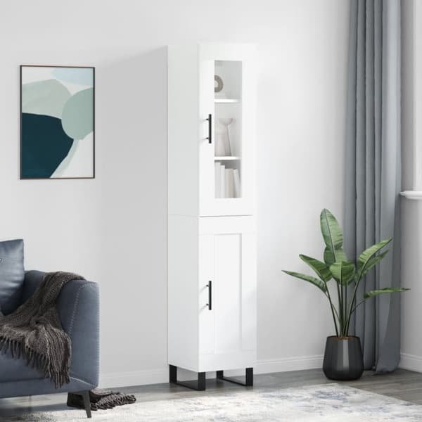 vidaXL skab 34,5x34x180 cm konstrueret træ hvid