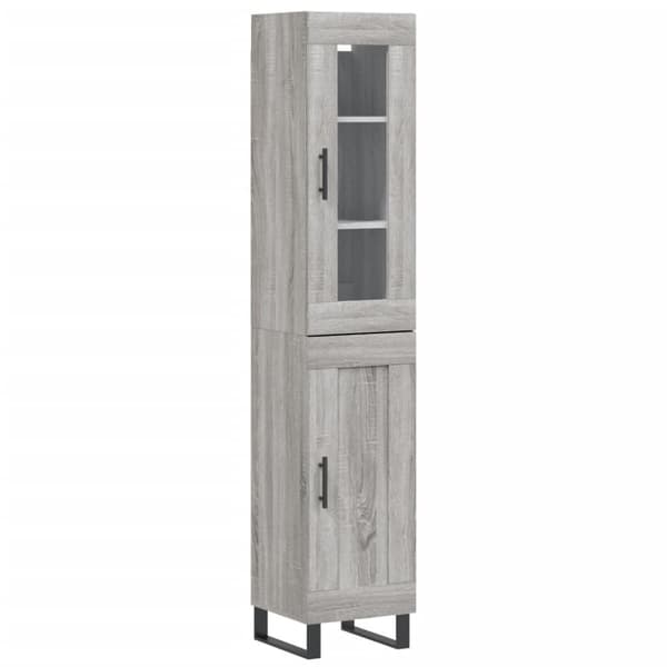 vidaXL højskab 34,5x34x180 cm konstrueret træ grå sonoma-eg