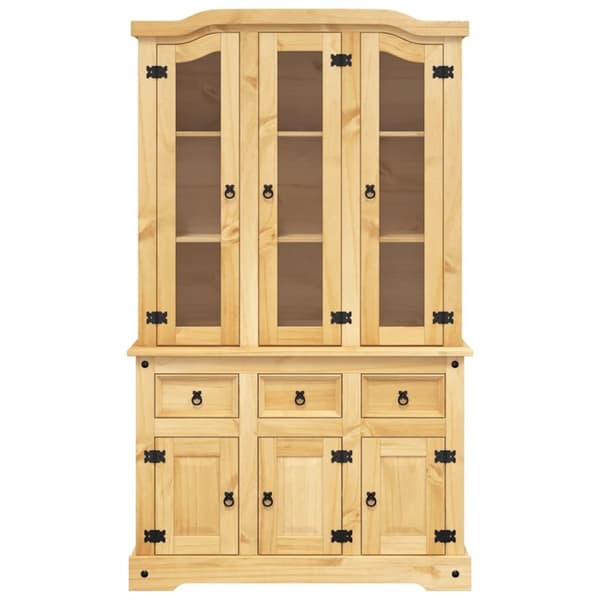 vidaXL Highboard Corona brun 112x43x196 cm heltre meksikansk furu