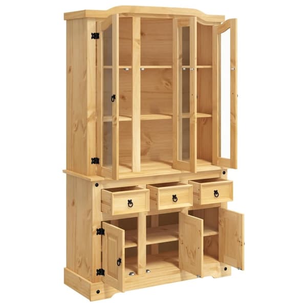 vidaXL Highboard Corona brun 112x43x196 cm heltre meksikansk furu