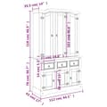 Miniatyrbilde 10 av 10: vidaXL Highboard Corona brun 112x43x196 cm heltre meksikansk furu
