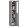 Miniatyrbilde 3 av 11: vidaXL Highboard grå sonoma 34,5x34x180 cm konstruert tre