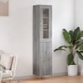 Miniatyrbilde 2 av 11: vidaXL Highboard grå sonoma 34,5x34x180 cm konstruert tre
