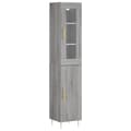 Miniatyrbilde 1 av 11: vidaXL Highboard grå sonoma 34,5x34x180 cm konstruert tre