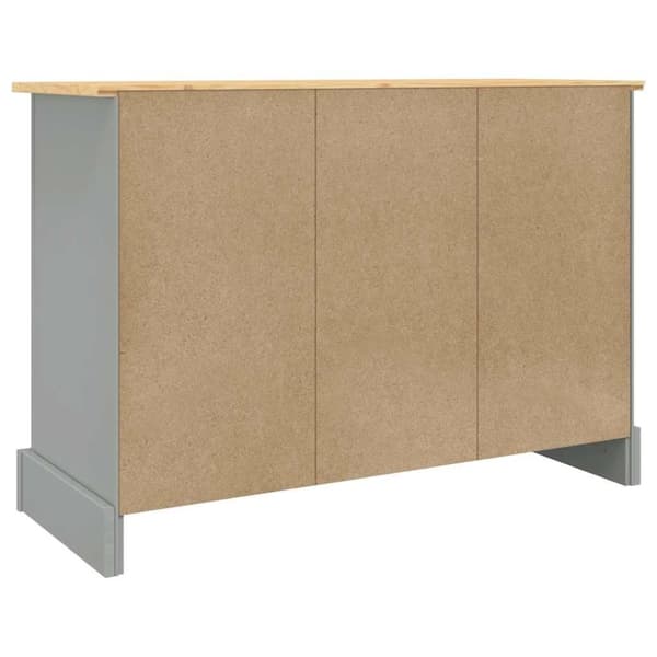 vidaXL skænk Corona 112x43x78 cm massivt mexicansk fyrretræ grå