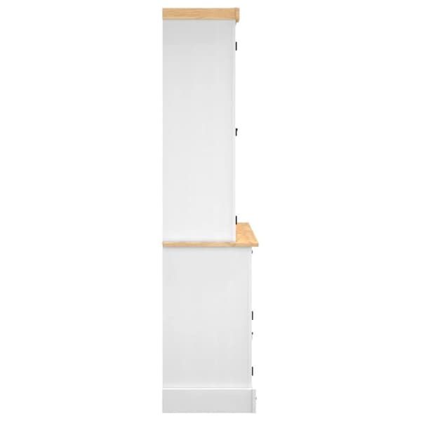 vidaXL Highboard Corona hvit 112x43x196 cm heltre meksikansk furu