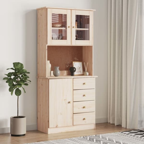 vidaXL skænk ALTA 77x35x165 cm massivt fyrretræ