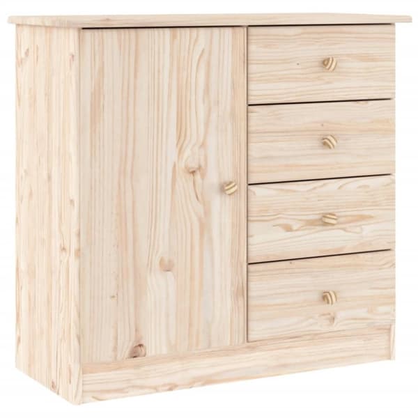 vidaXL Vitrinskåp ALTA 77x35x165 cm massiv furu
