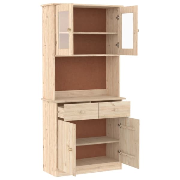 vidaXL skænk ALTA 77x35x165 cm massivt fyrretræ