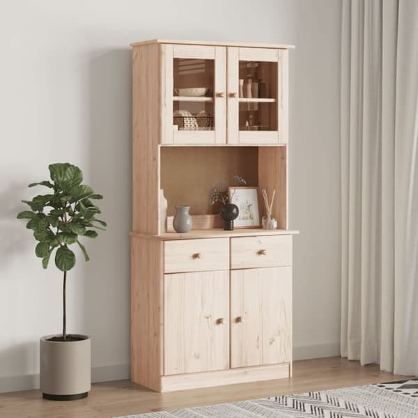 vidaXL skænk ALTA 77x35x165 cm massivt fyrretræ