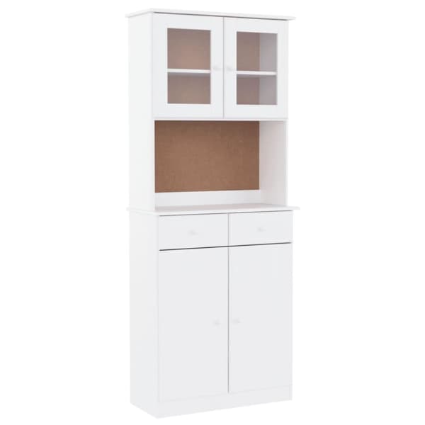 vidaXL Highboard ALTA hvit 77x35x188 cm heltre furu