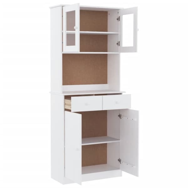 vidaXL Highboard ALTA hvit 77x35x188 cm heltre furu