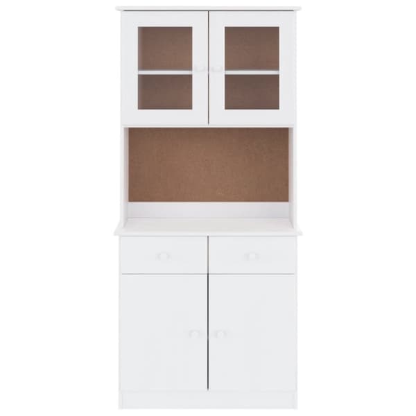 vidaXL højskab ALTA 77x35x165 cm massivt fyrretræ hvid