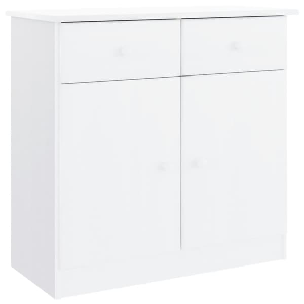 vidaXL højskab ALTA 77x35x165 cm massivt fyrretræ hvid