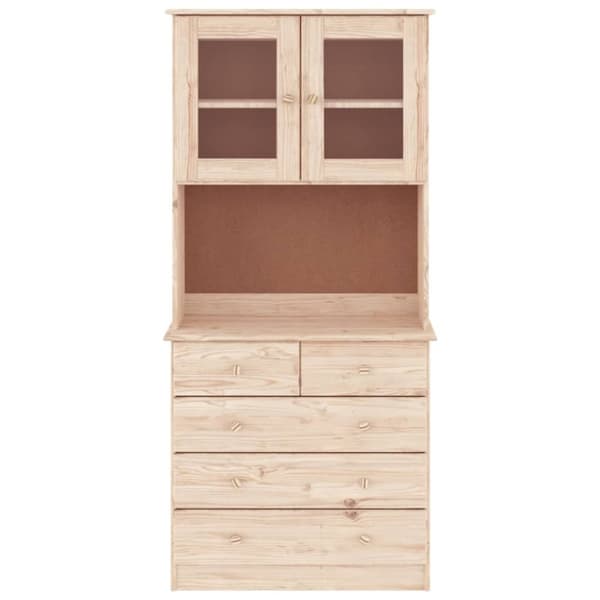 vidaXL Vitrinskåp ALTA 77x35x165 cm massiv furu