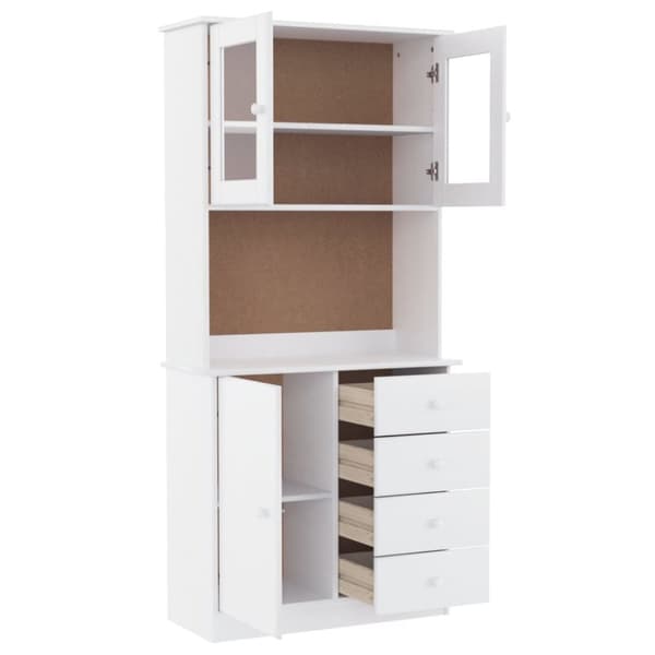 vidaXL Highboard ALTA hvit 77x35x165 cm heltre furu