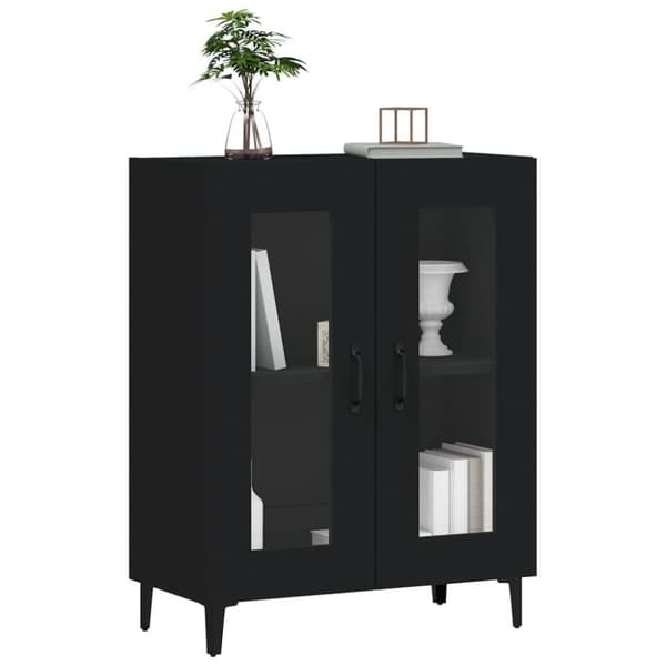 vidaXL Skjenk svart 69,5x34x90 cm konstruert tre