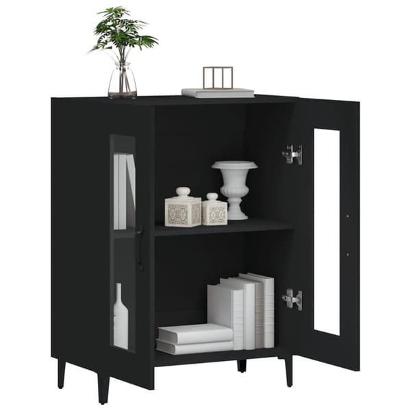 vidaXL skænk 69,5x34x90 cm konstrueret træ sort