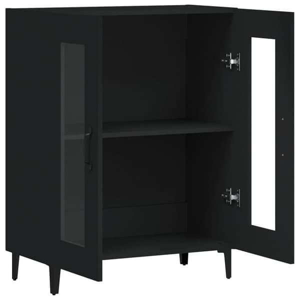 vidaXL skænk 69,5x34x90 cm konstrueret træ sort