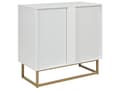 Miniatyrbillede 6 af 10: Skænk Lyst Træ Hvid 80 x 40 cm Kommode 2 dørs Design Lavt Skab til Værelse Entre Skandinavisk