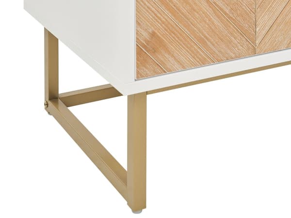 Skænk Lyst Træ Hvid 80 x 40 cm Kommode 2 dørs Design Lavt Skab til Værelse Entre Skandinavisk