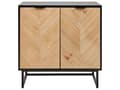 Miniatyrbillede 5 af 9: Skænk Lyst Træ Sort 80 x 40 cm Kommode 2 dørs Design Lavt Skab til Værelse Entre Skandinavisk