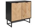 Miniatyrbillede 1 af 9: Skænk Lyst Træ Sort 80 x 40 cm Kommode 2 dørs Design Lavt Skab til Værelse Entre Skandinavisk