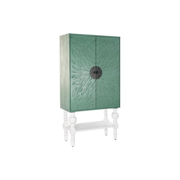 Skab DKD Home Decor Metal Træ Turkisblå Hvid (106 x 48 x 208 cm)