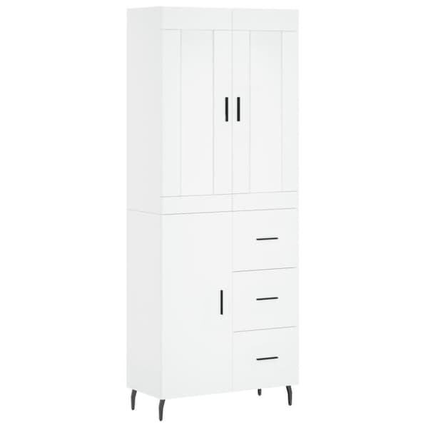 vidaXL højskab 69,5x34x180 cm konstrueret træ hvid
