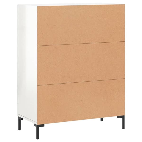vidaXL skænk 69,5x34x90 cm konstrueret træ hvid højglans