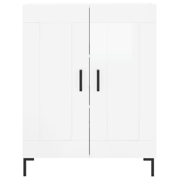 vidaXL Skjenk høyglans hvit 69,5x34x90 cm konstruert tre