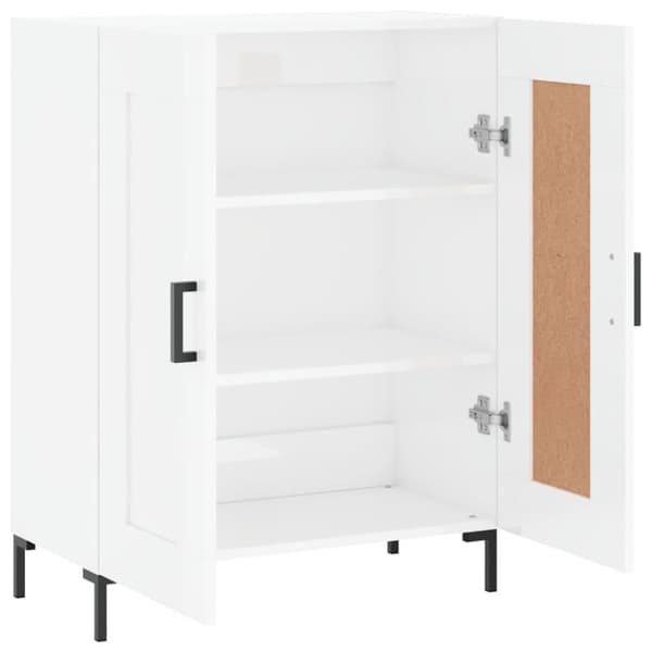 vidaXL Skjenk høyglans hvit 69,5x34x90 cm konstruert tre